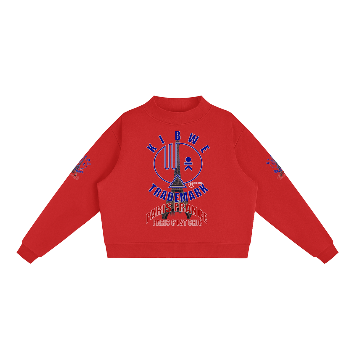 Essential Fleece Mock-Neck Crew Sweatshirt