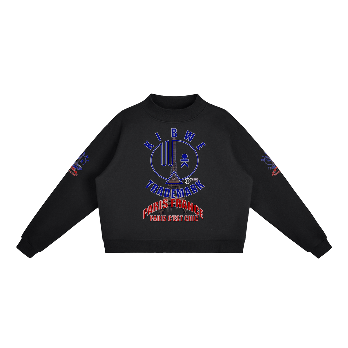 Essential Fleece Mock-Neck Crew Sweatshirt
