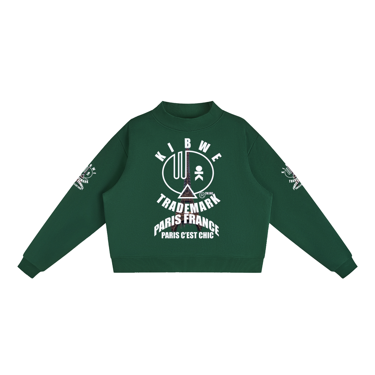 Essential Fleece Mock-Neck Crew Sweatshirt