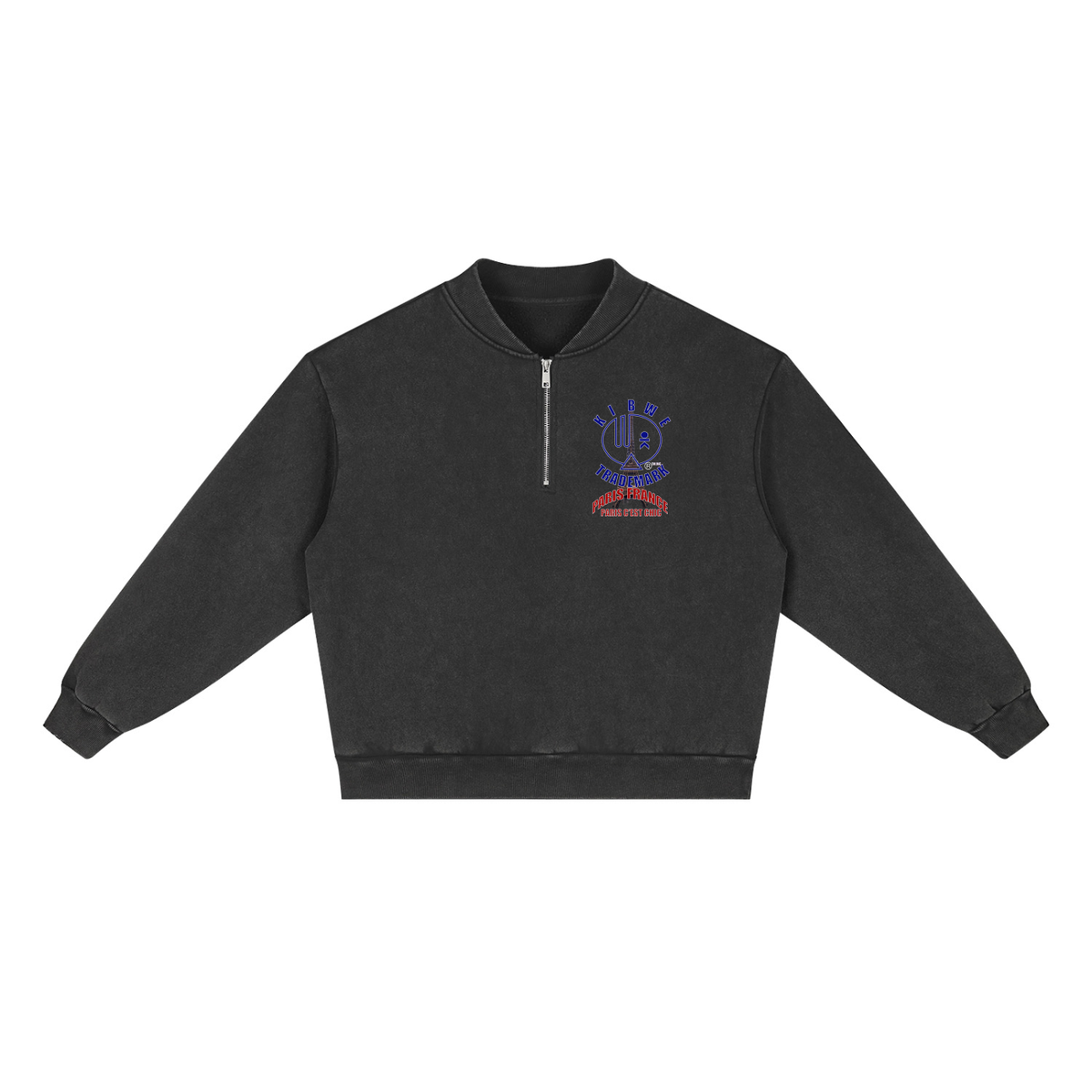Unisex Vintage Wash Fleece Quarter Zip Sweatshirt