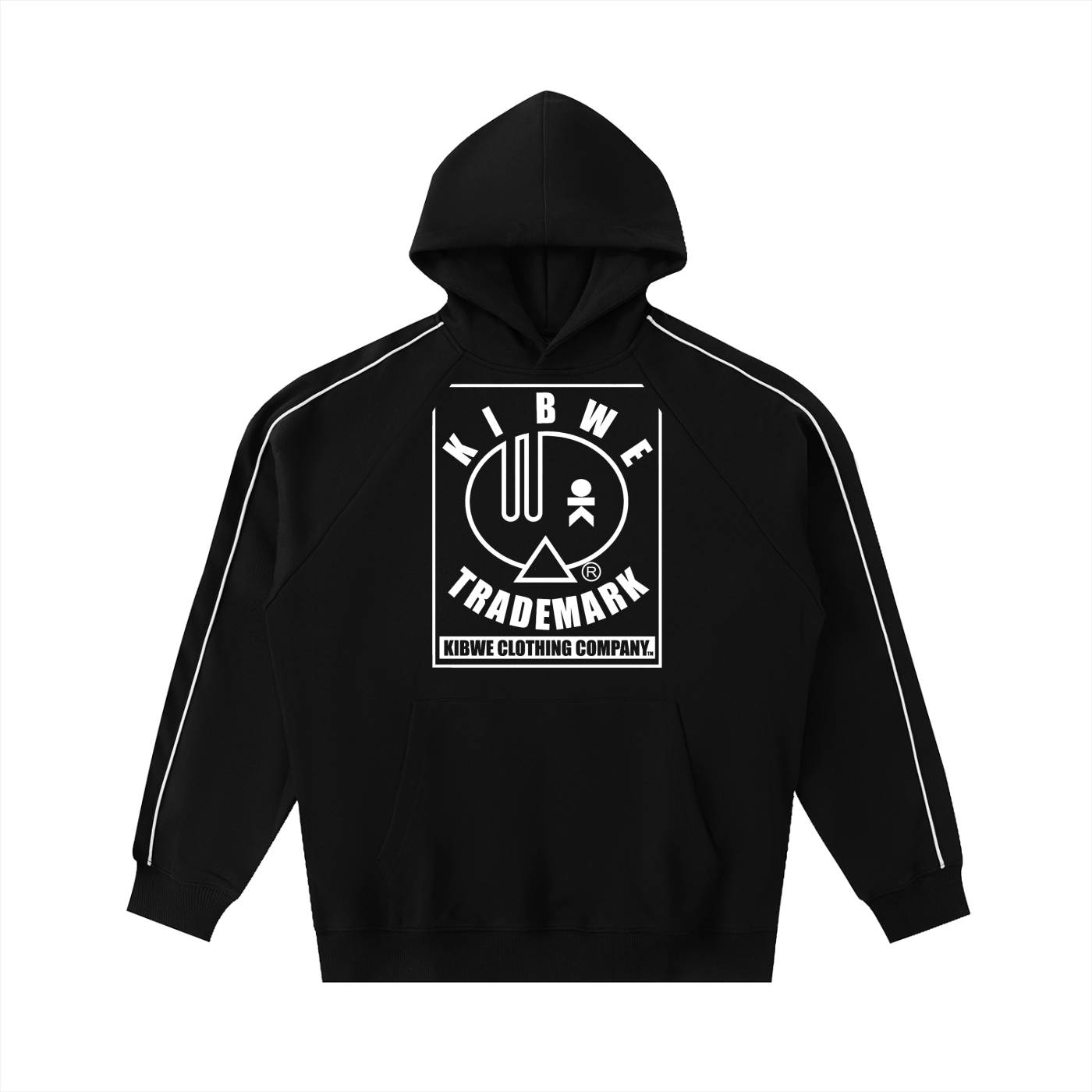 Contrast Piping Raglan Hoodie