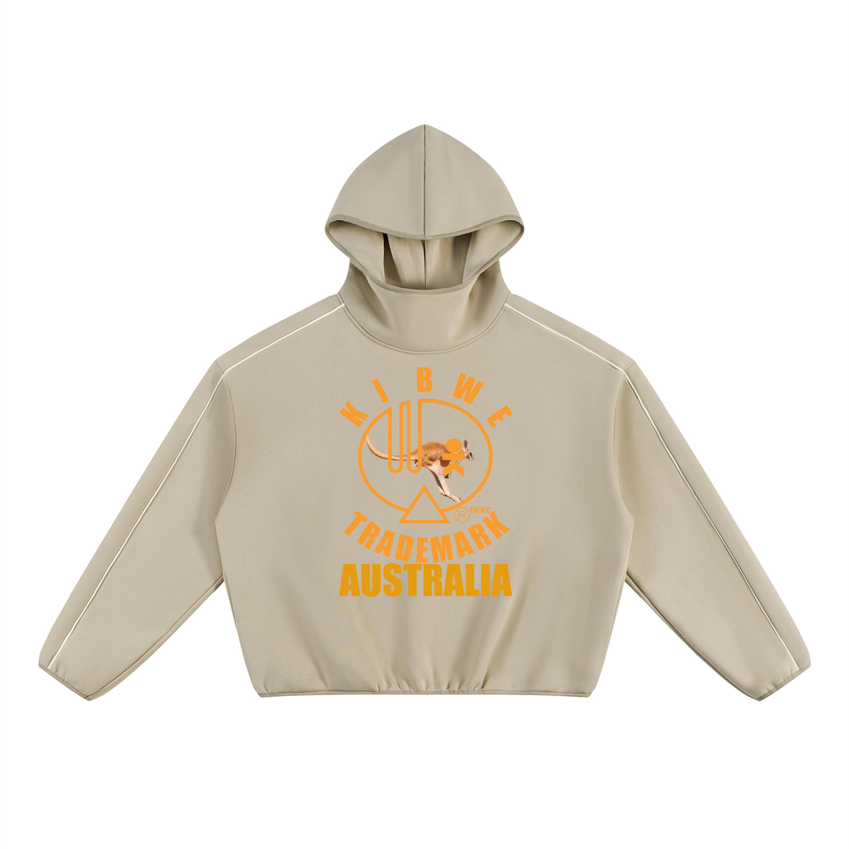 Unisex Boxy Piping Fleece Hoodie