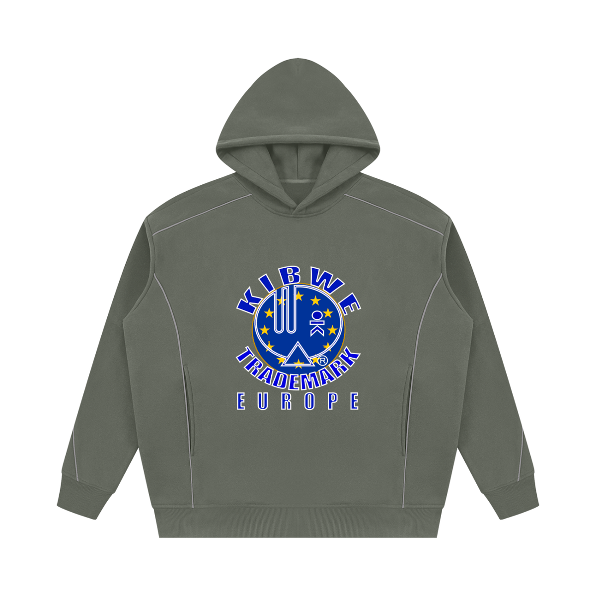Unisex Oversized Piping Fleece Hoodie