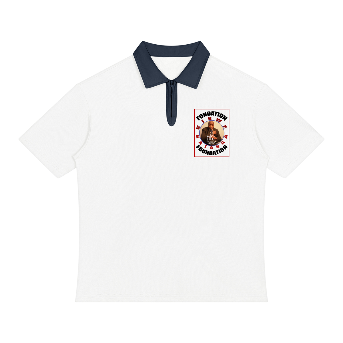 Unisex Color Block Quarter-Zip Polo Shirt