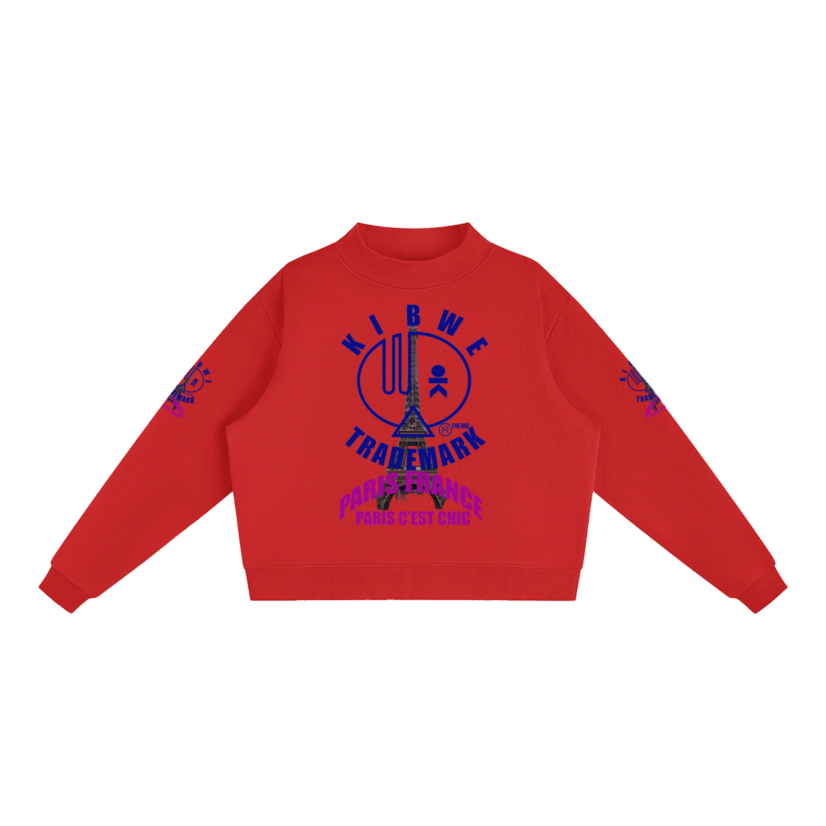 Essential Fleece Mock-Neck Crew Sweatshirt