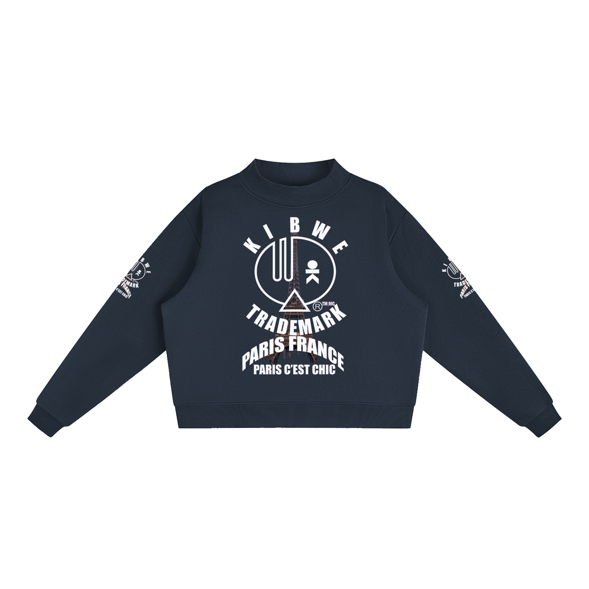 Essential Fleece Mock-Neck Crew Sweatshirt