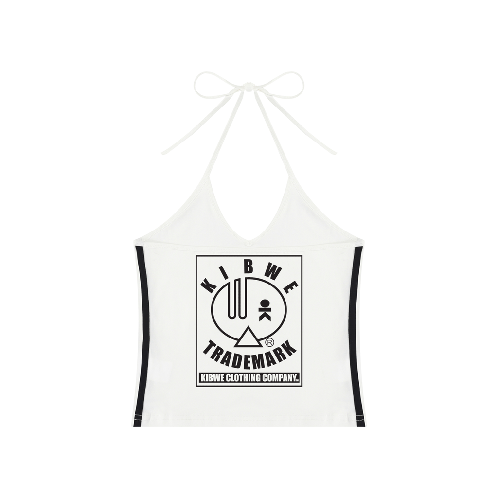 Women's Color Block Halter Crop Tank Top