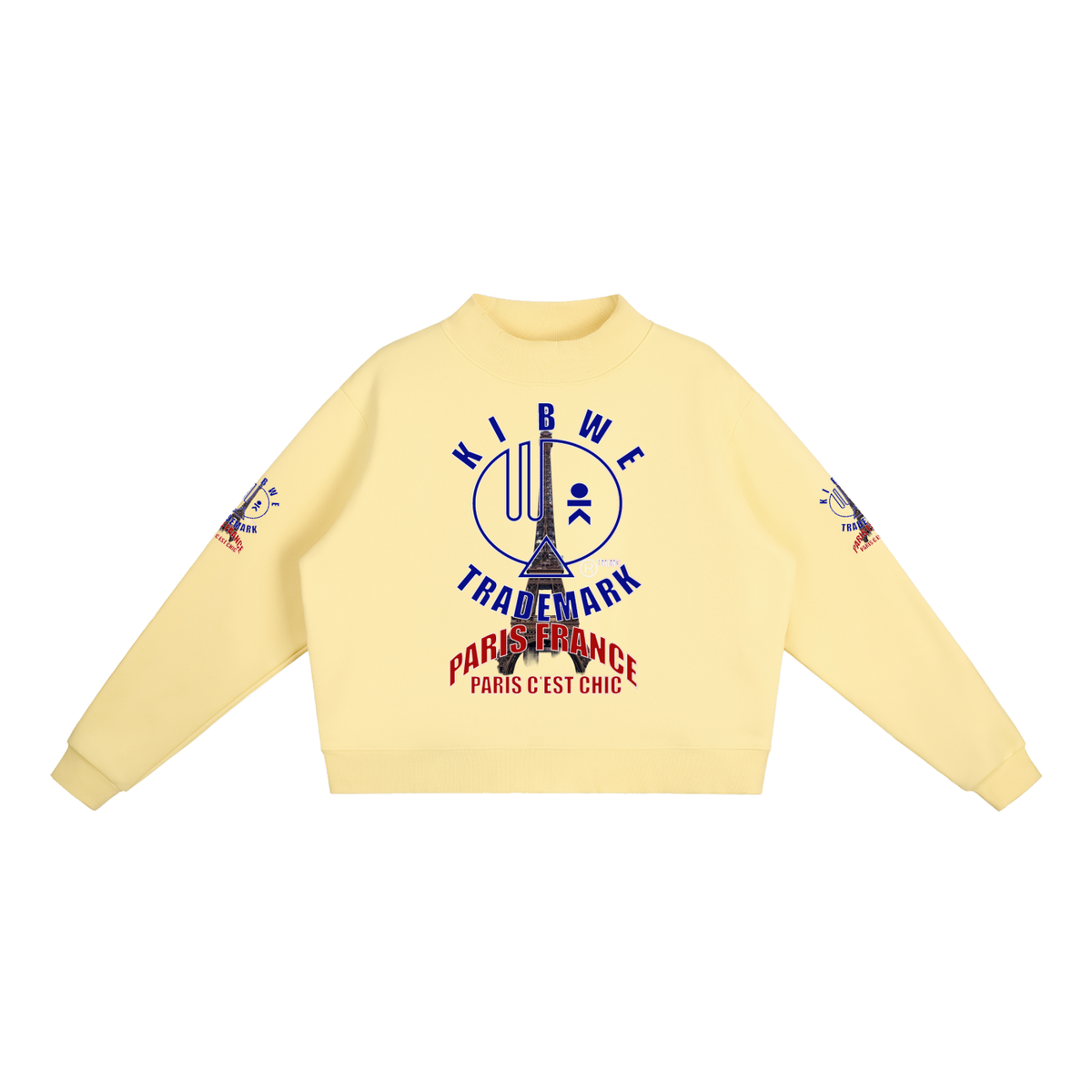 Essential Fleece Mock-Neck Crew Sweatshirt