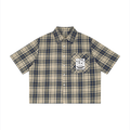 Unisex Plaid Boxy Short Sleeve Shirt