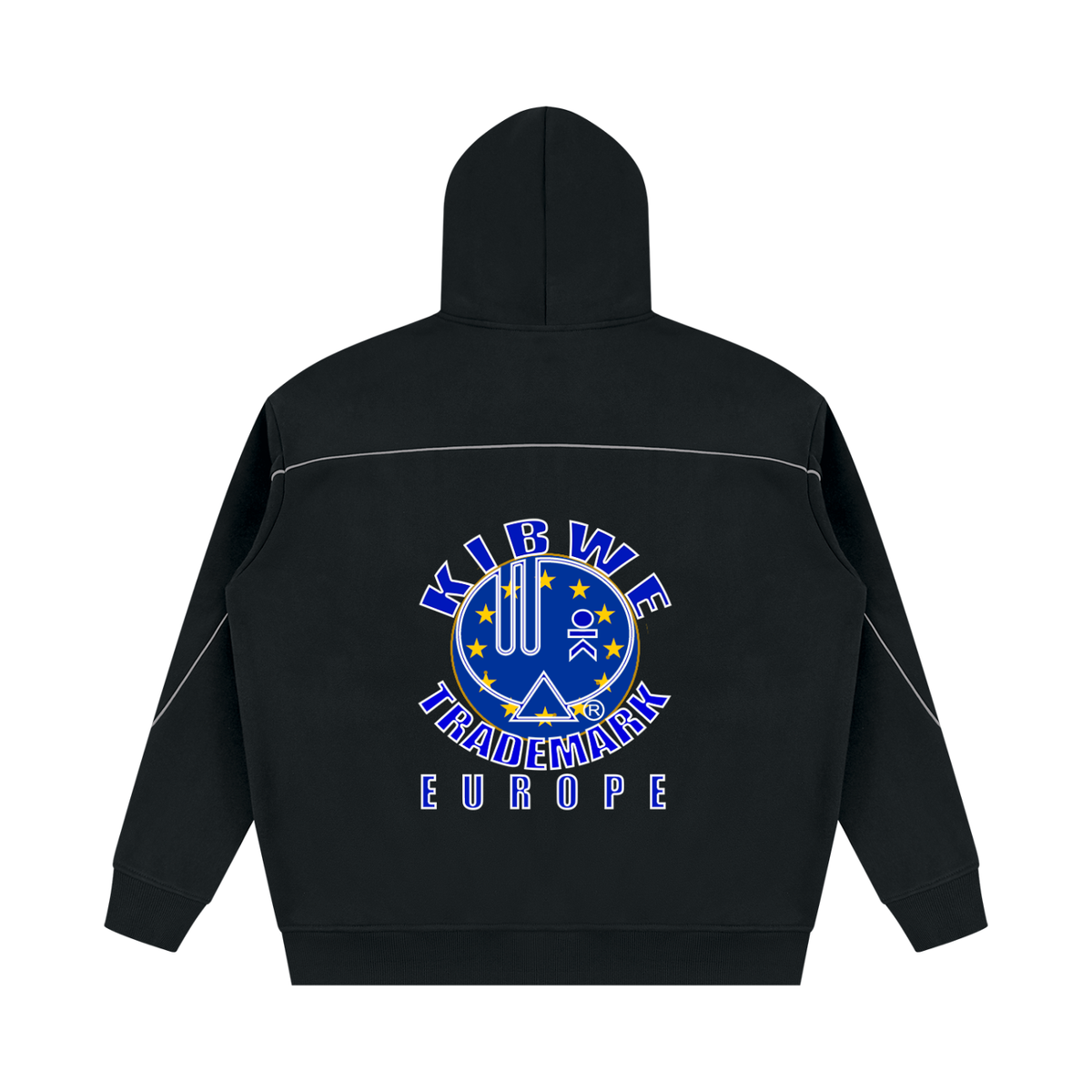 Unisex Oversized Piping Fleece Hoodie