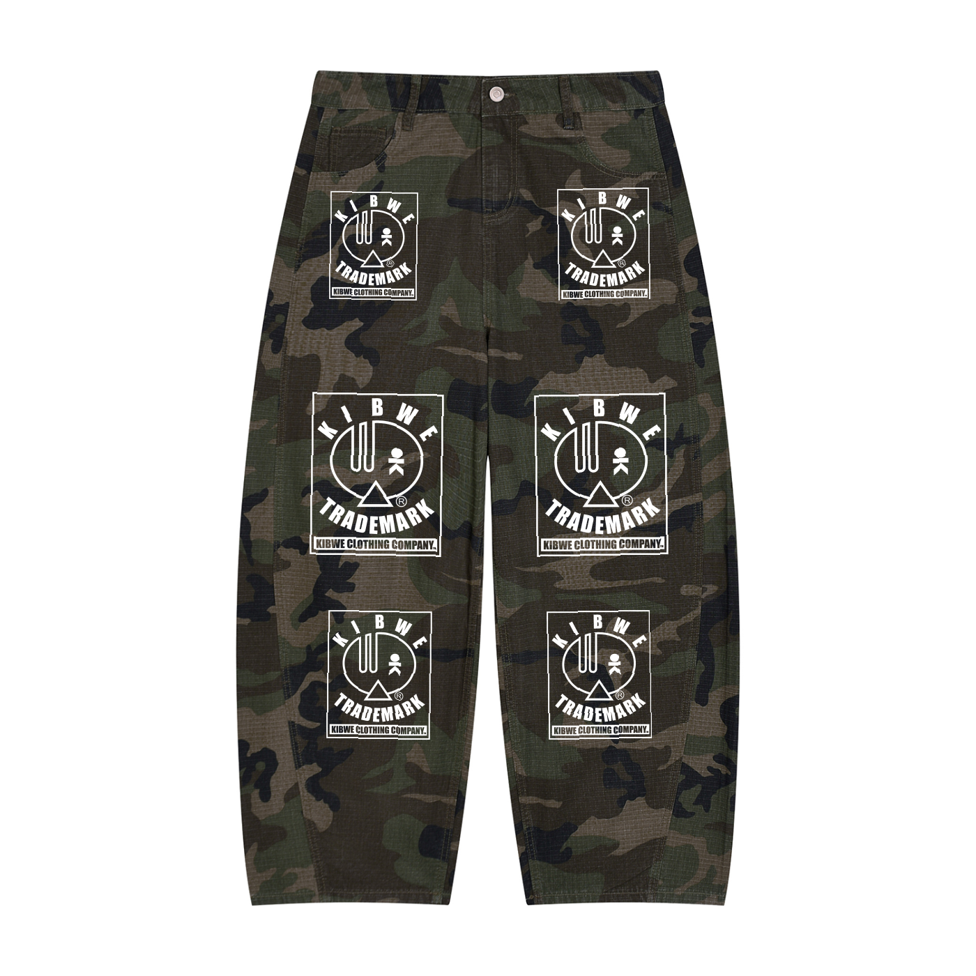 Men’s Camo Barrel Leg Cargo Pants