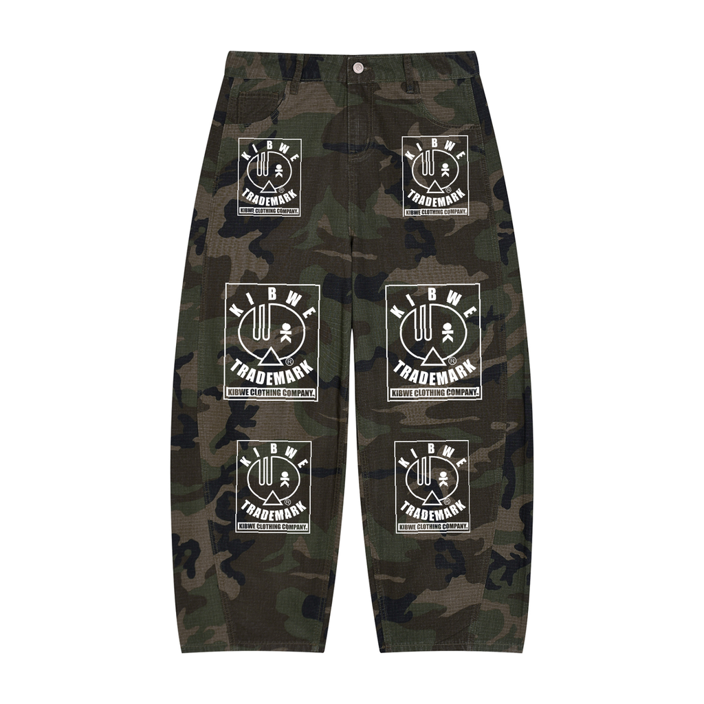 Men’s Camo Barrel Leg Cargo Pants