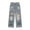 Vintage Wash Distressed Denim Jeans
