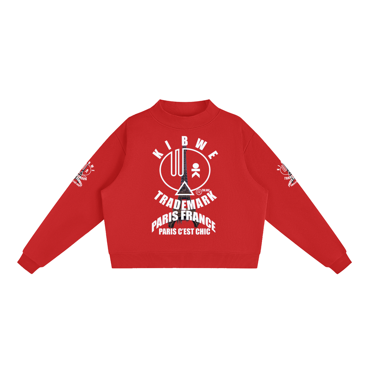 Essential Fleece Mock-Neck Crew Sweatshirt
