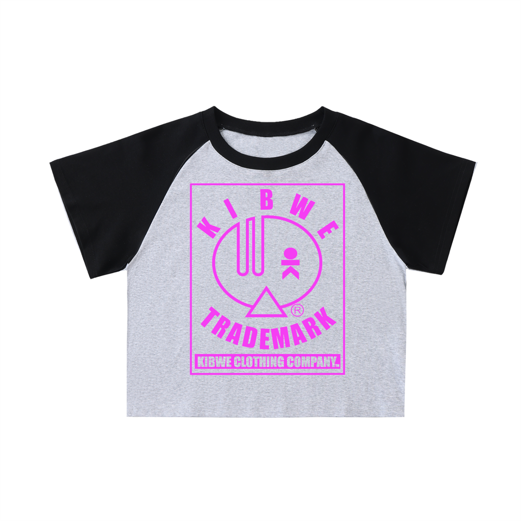 Color-Blocked Raglan Sleeve Crop Top