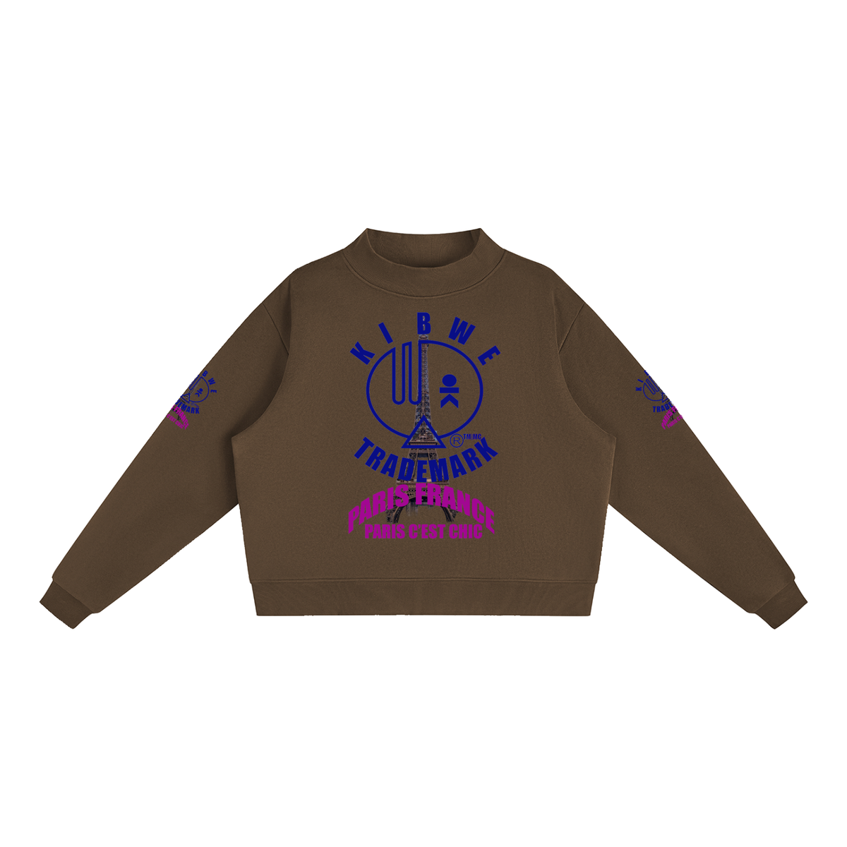 Essential Fleece Mock-Neck Crew Sweatshirt