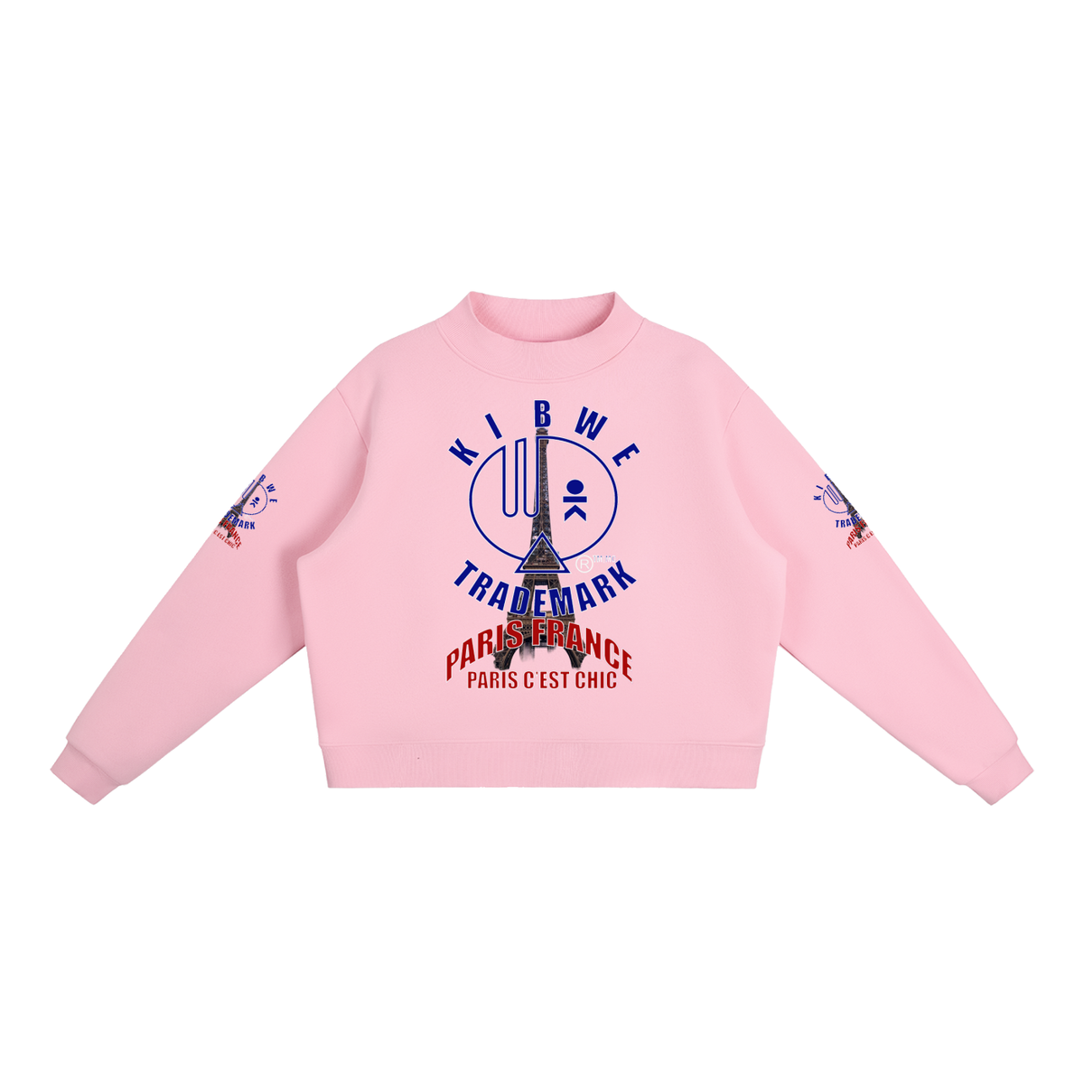 Essential Fleece Mock-Neck Crew Sweatshirt