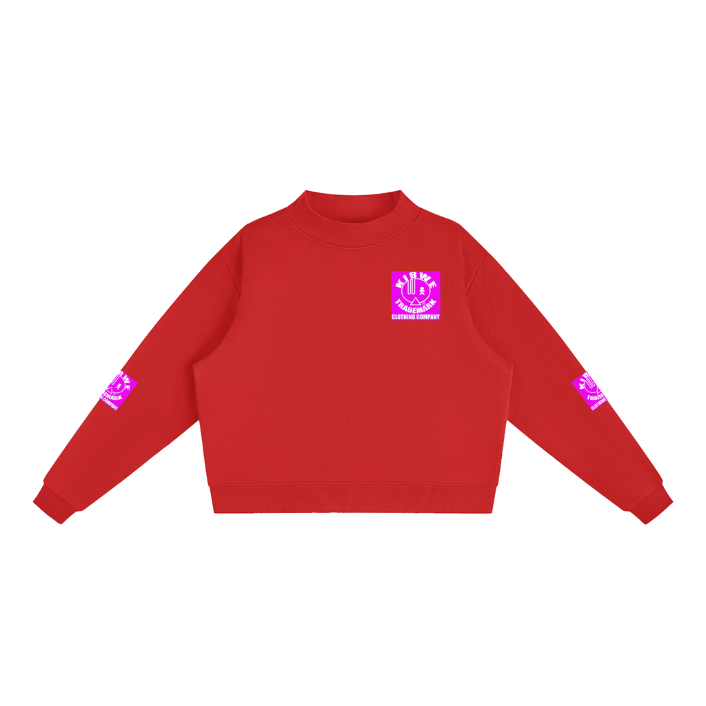 Essential Fleece Mock-Neck Crew Sweatshirt