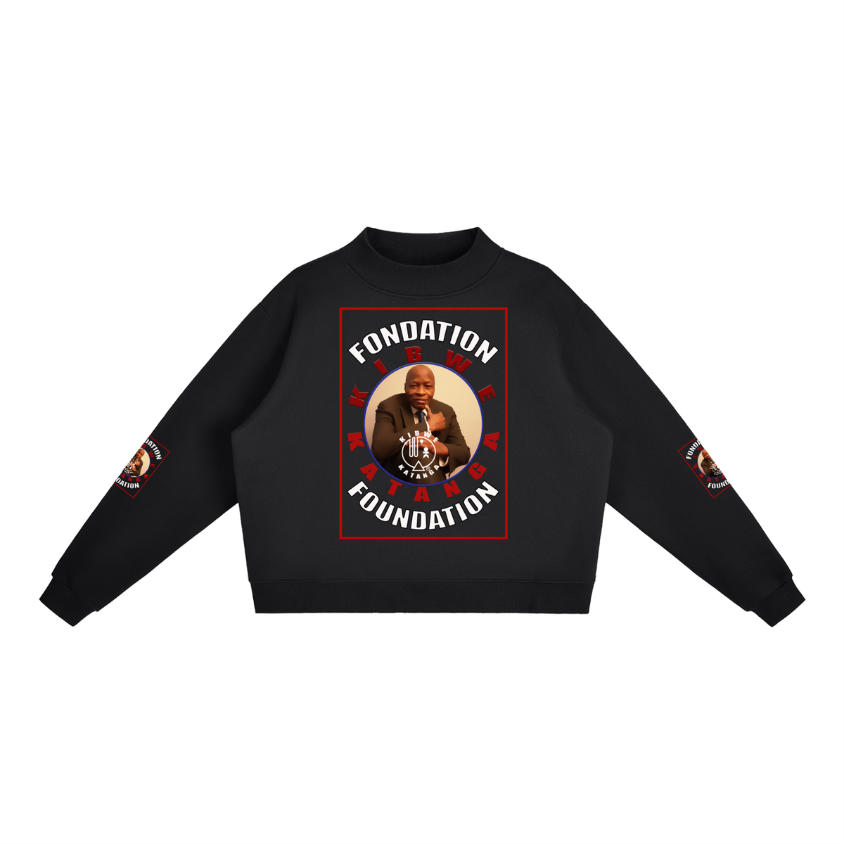 Essential Fleece Mock-Neck Crew Sweatshirt