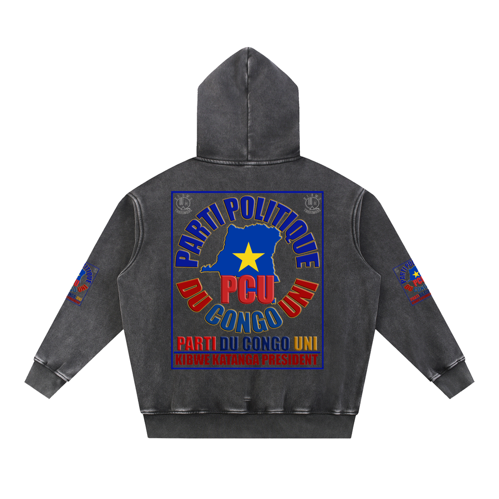 Snow Wash Fleece Oversize Hoodie