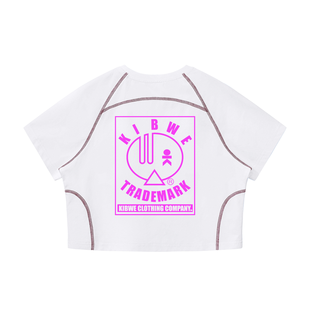 Women's Contrast Stitch Raglan Crop T-Shirt