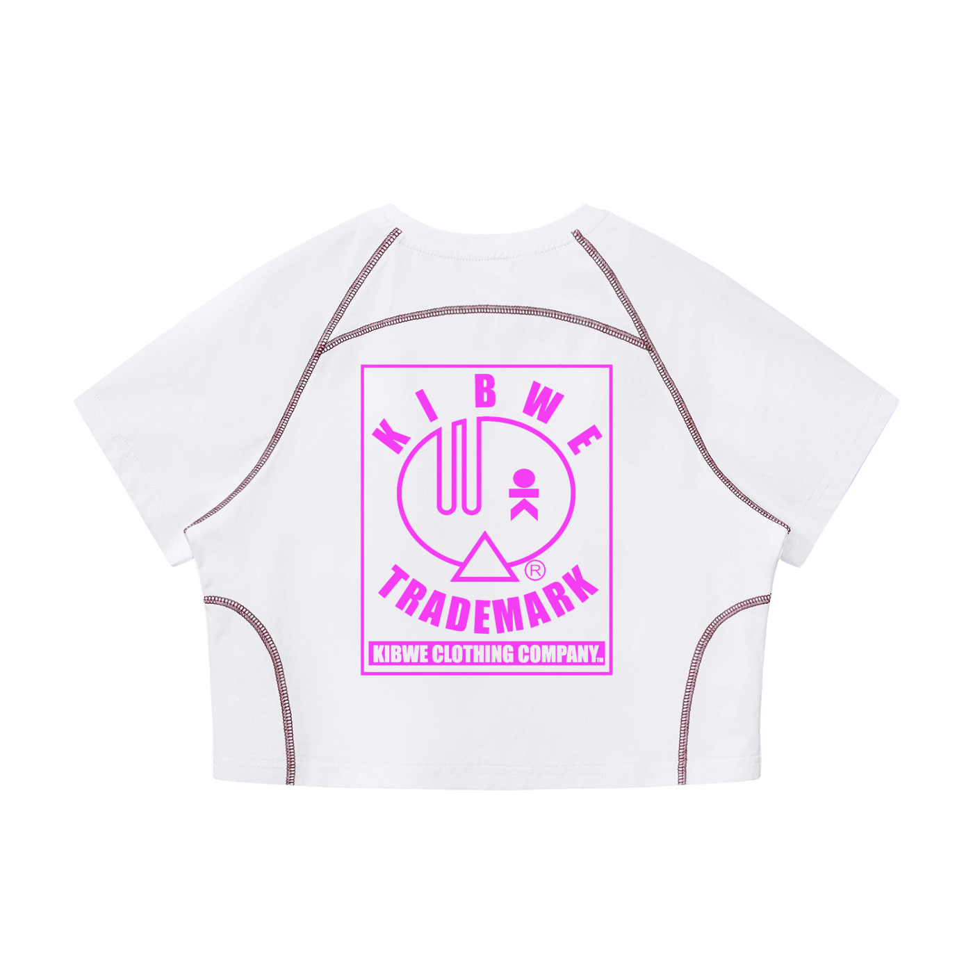 Women's Contrast Stitch Raglan Crop T-Shirt