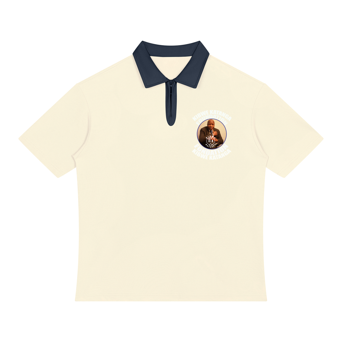 Unisex Color Block Quarter-Zip Polo Shirt