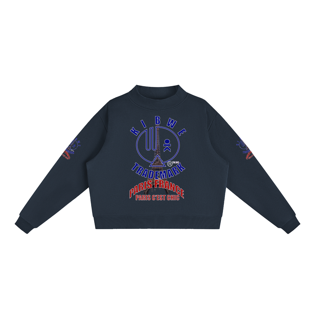Essential Fleece Mock-Neck Crew Sweatshirt