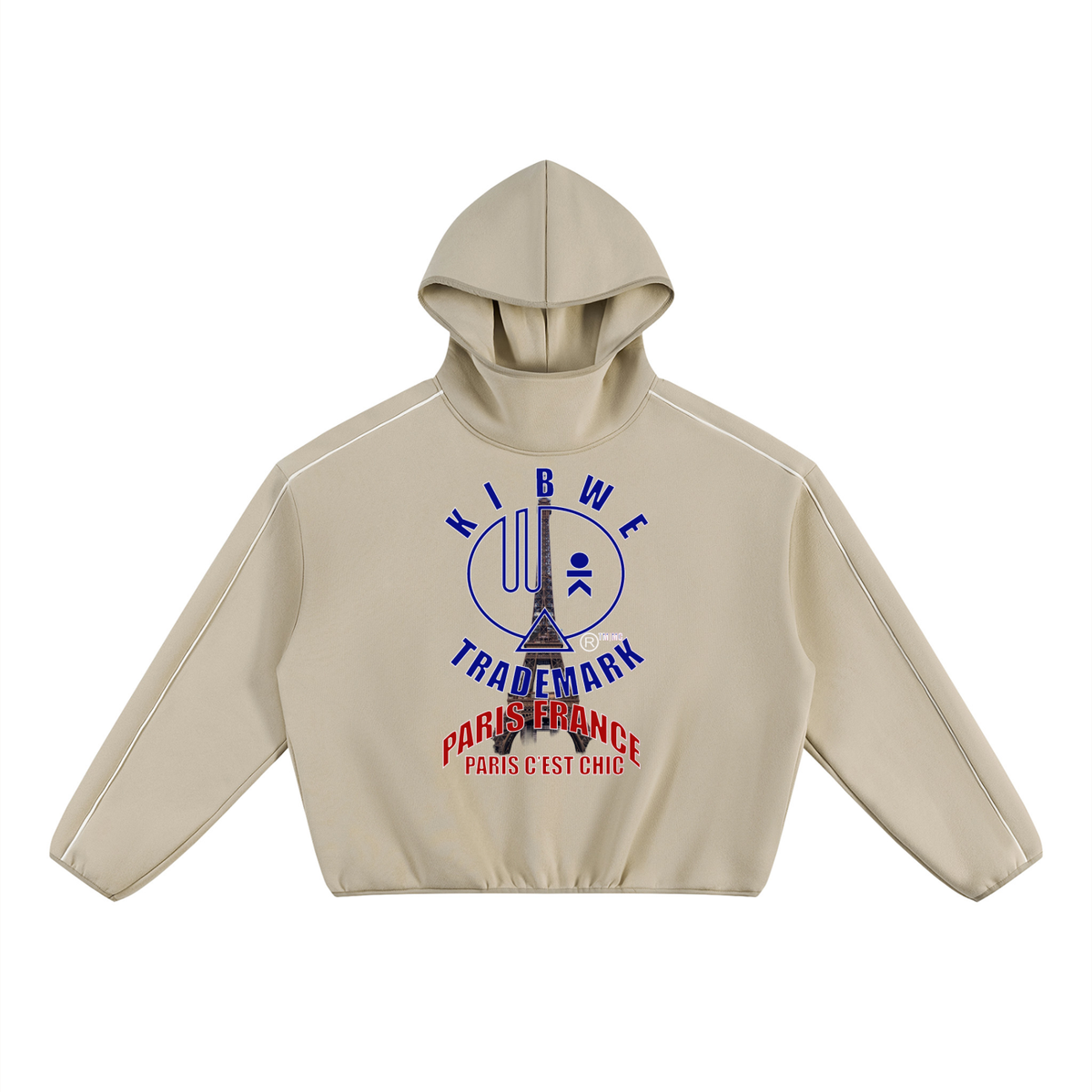 Unisex Boxy Piping Fleece Hoodie