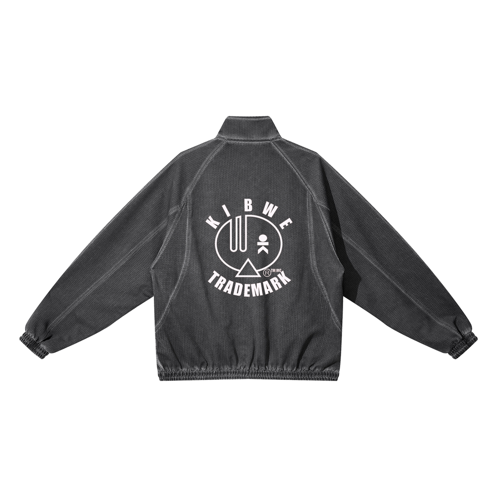 Unisex Vintage Wash Full Zip Mesh Jacket