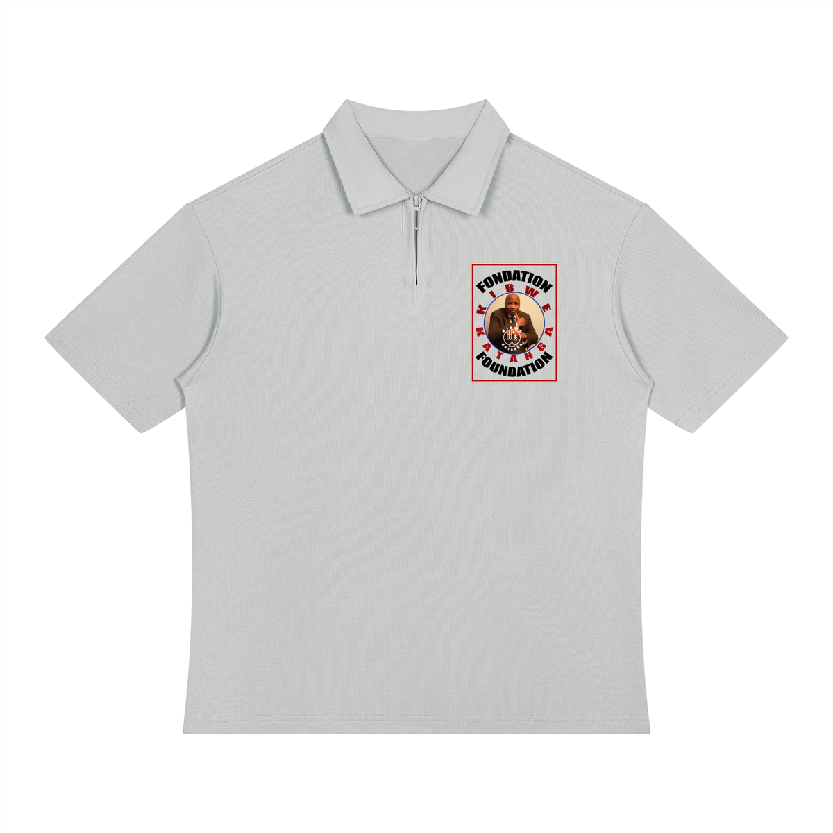 Unisex Color Block Quarter-Zip Polo Shirt