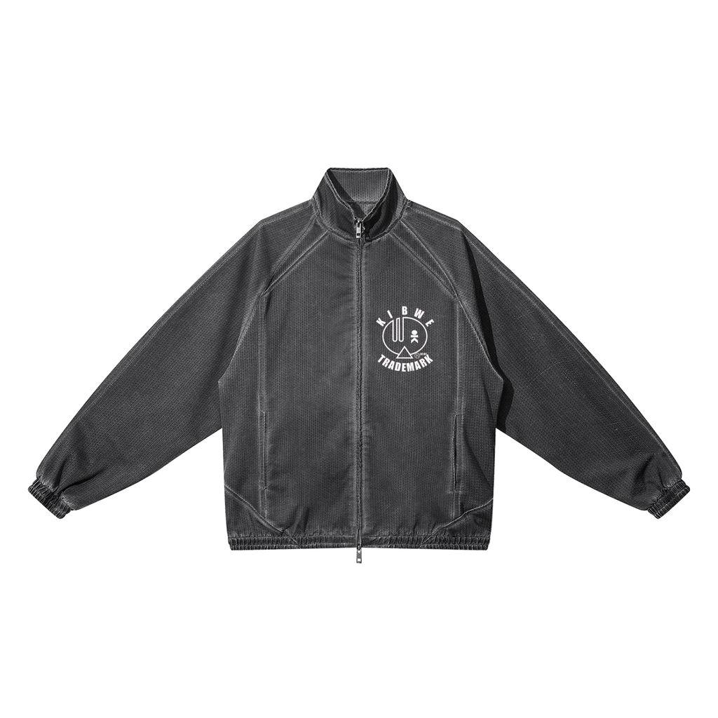 Unisex Vintage Wash Full Zip Mesh Jacket