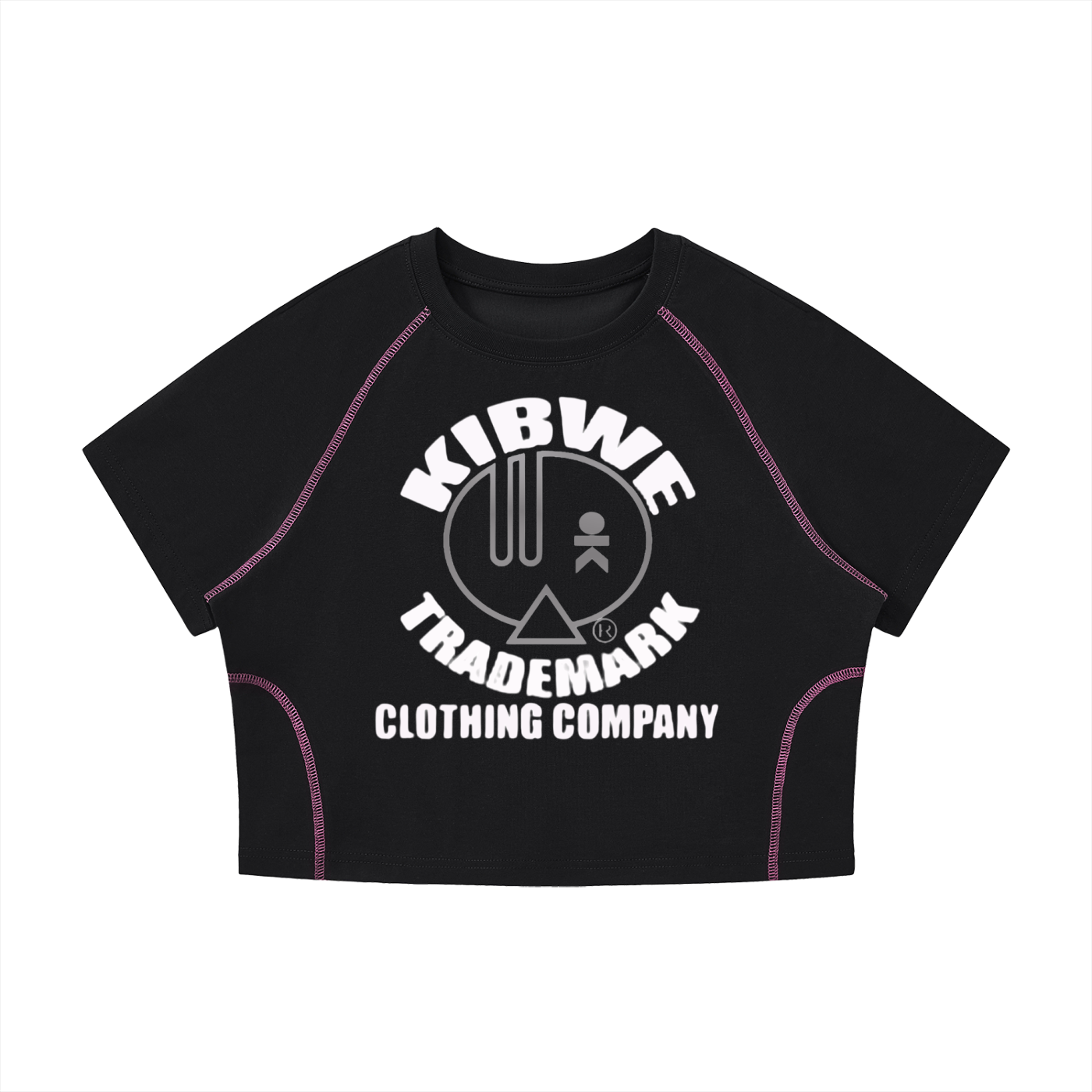 Women's Contrast Stitch Raglan Crop T-Shirt