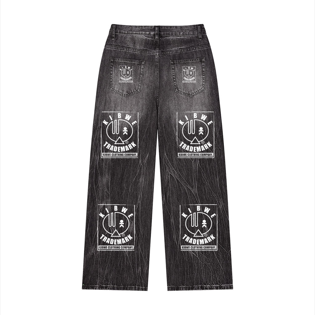 Men’s Vintage Wash Wide Leg Jeans