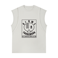 Spliced Panel Sleeveless Muscle T-Shirt