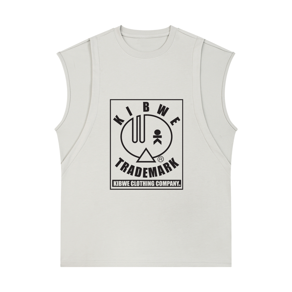 Spliced Panel Sleeveless Muscle T-Shirt