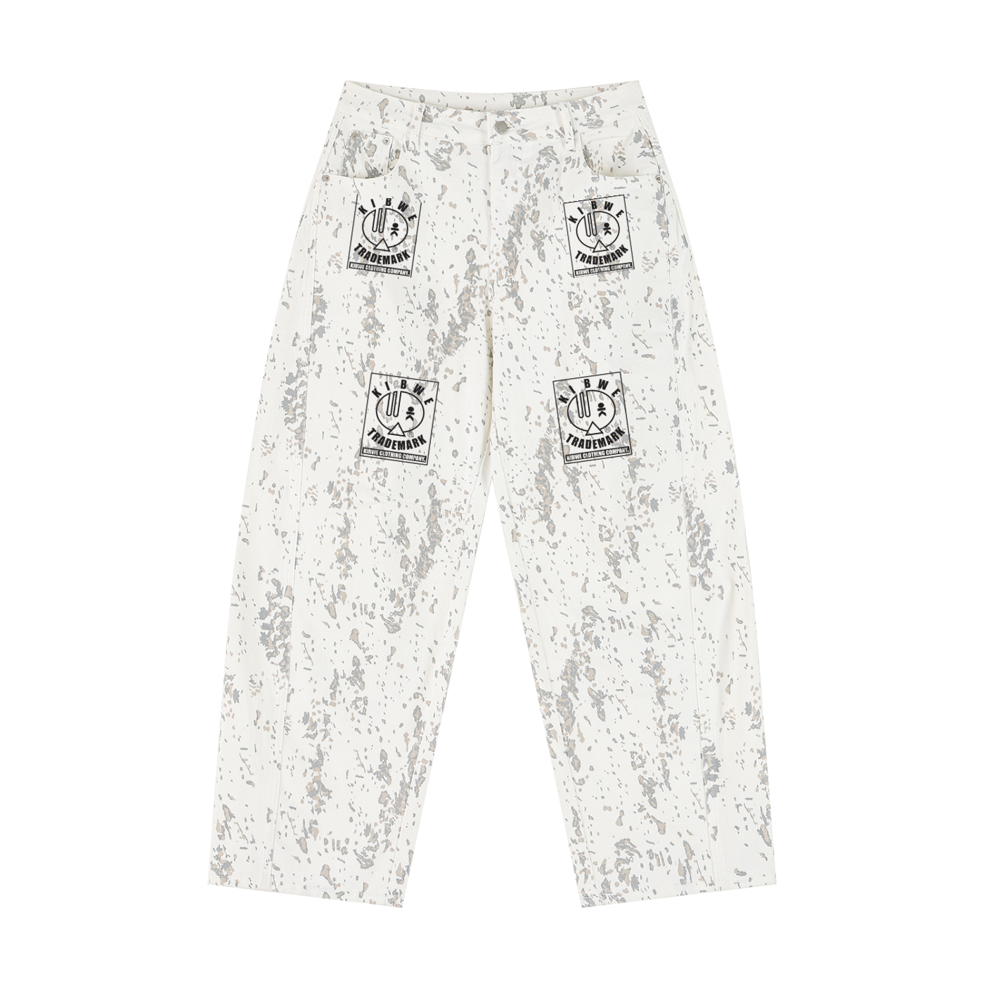Women's Splatter Barrel Leg Jeans