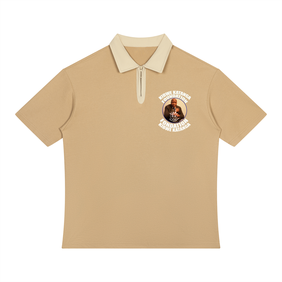 Unisex Color Block Quarter-Zip Polo Shirt