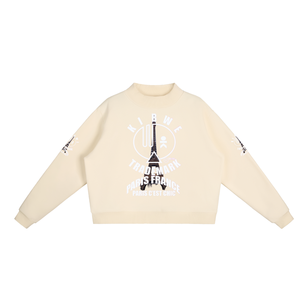 Essential Fleece Mock-Neck Crew Sweatshirt