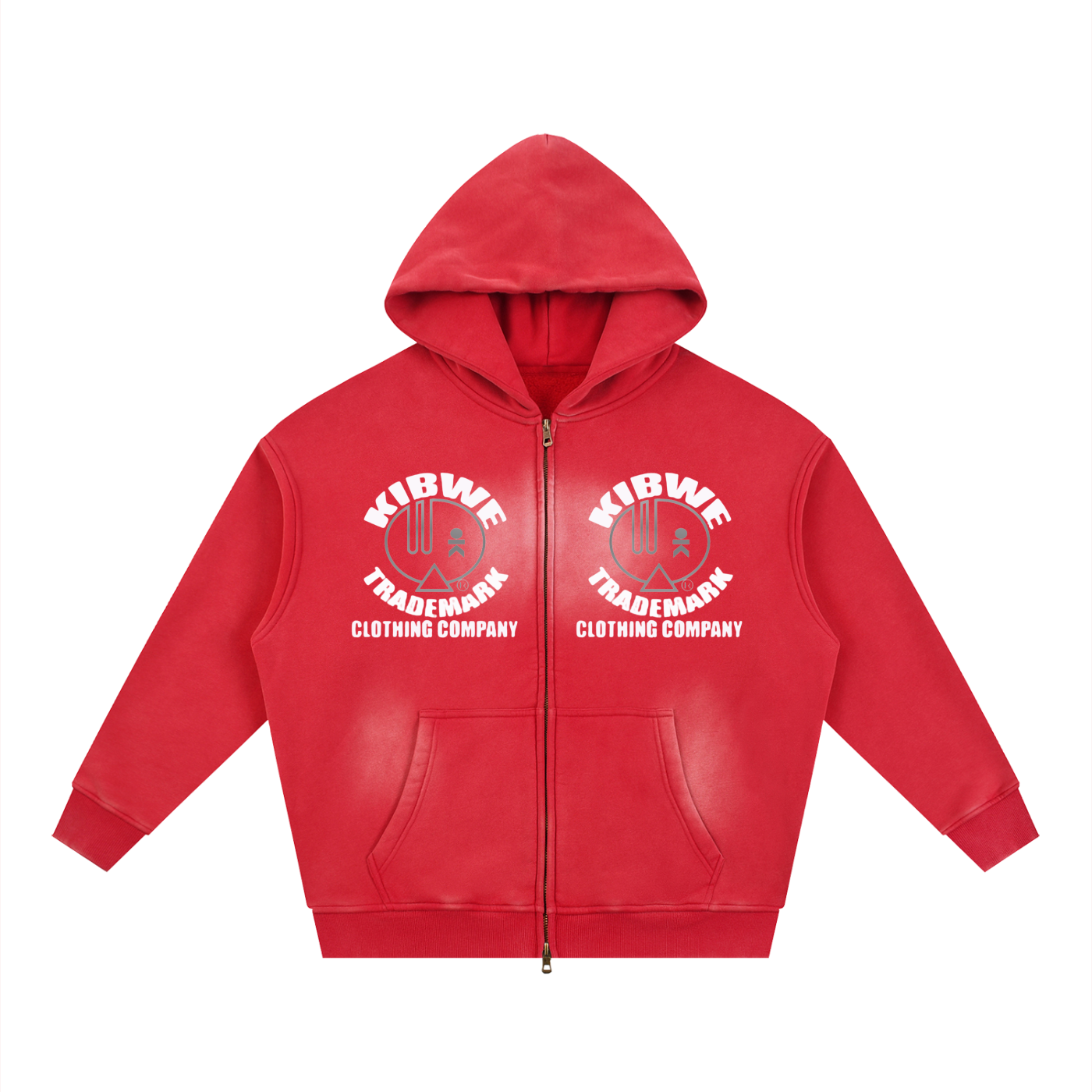 Sunfade Two-way Zipper Boxy Fleece Hoodie