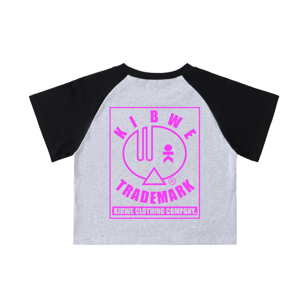 Color-Blocked Raglan Sleeve Crop Top