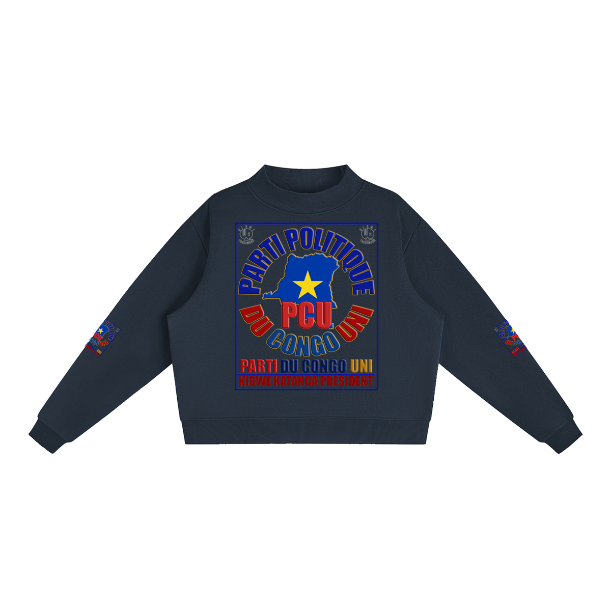 Essential Fleece Mock-Neck Crew Sweatshirt