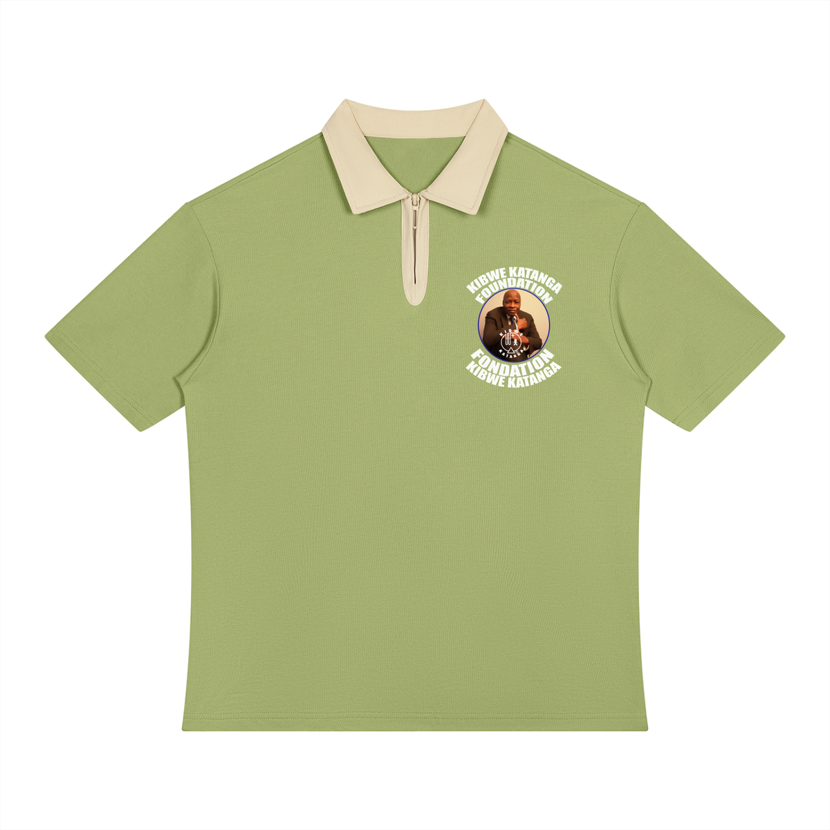 Unisex Color Block Quarter-Zip Polo Shirt