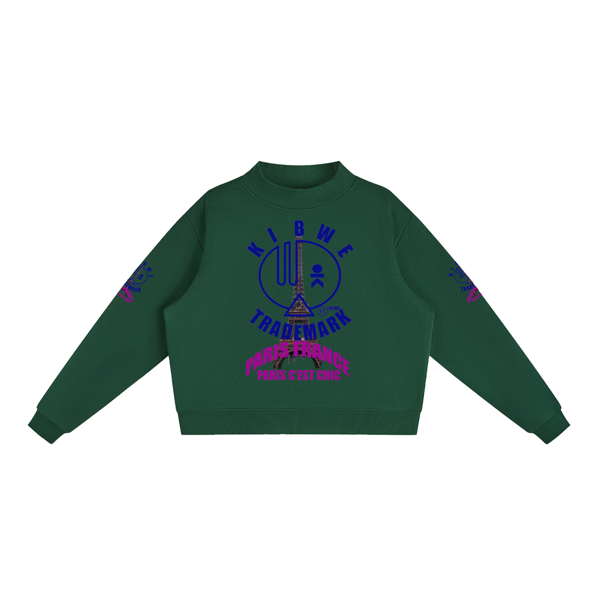 Essential Fleece Mock-Neck Crew Sweatshirt