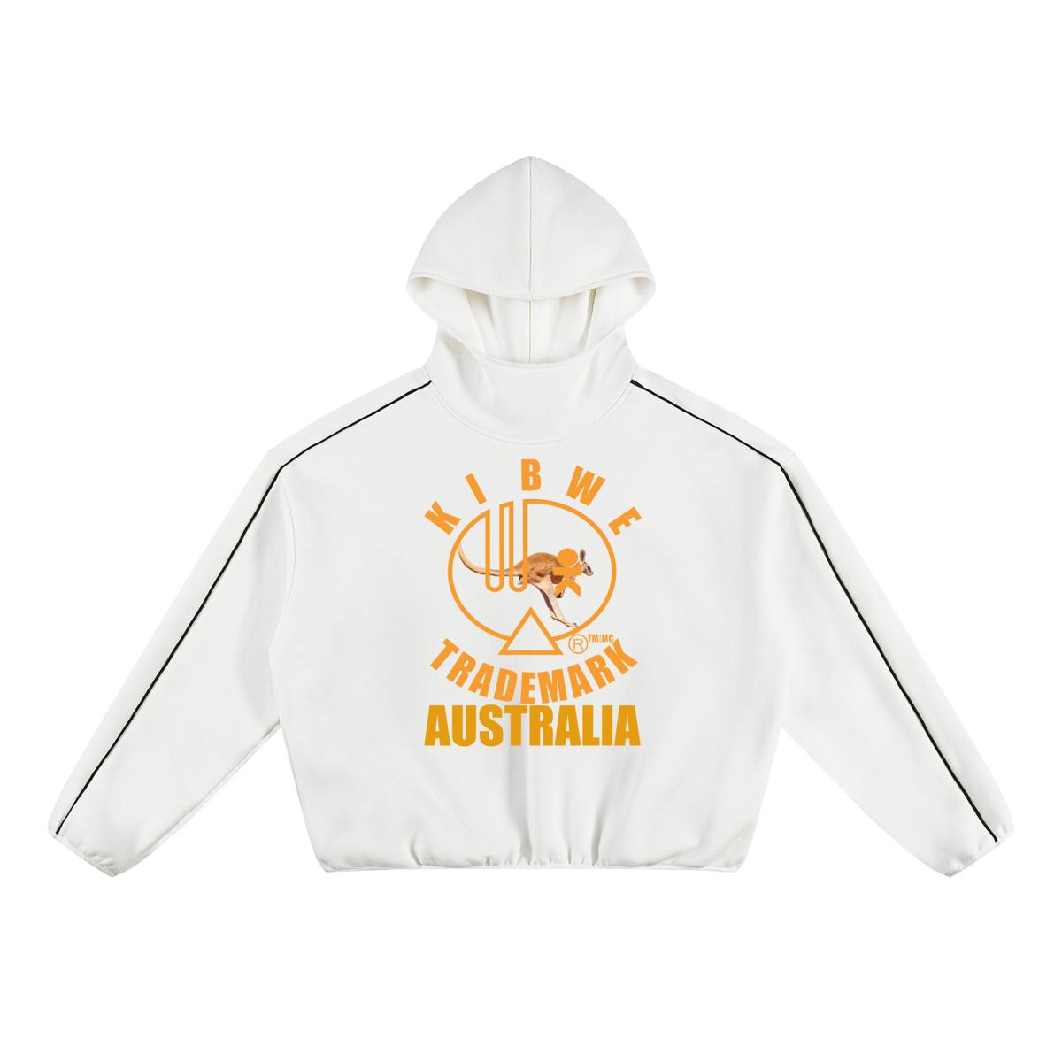 Unisex Boxy Piping Fleece Hoodie