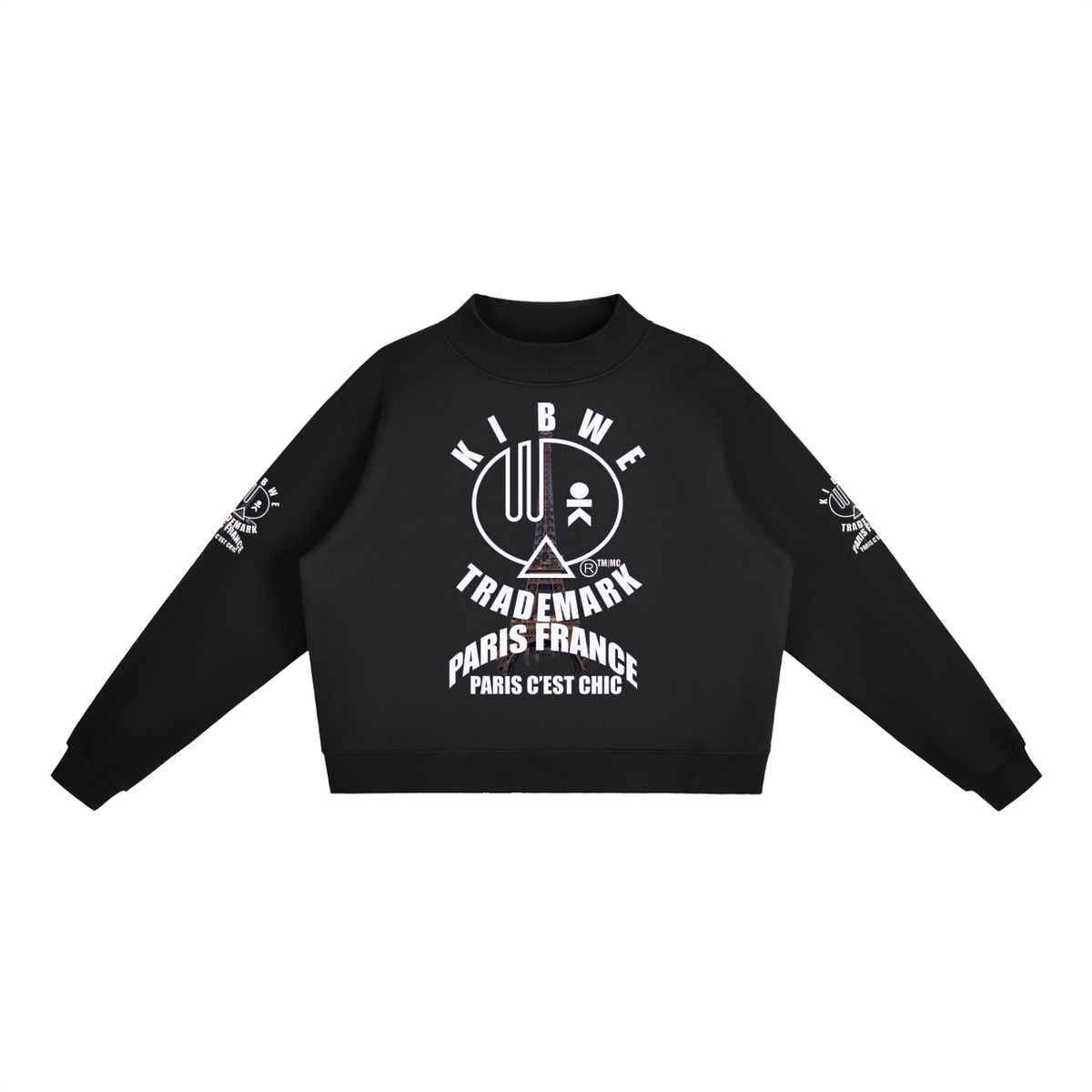 Essential Fleece Mock-Neck Crew Sweatshirt