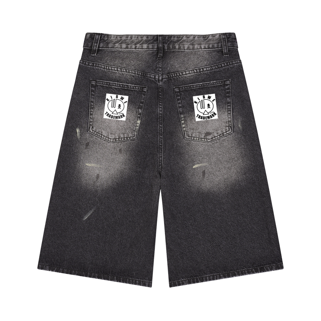 Men’s Vintage Wash Wide Leg Denim Shorts
