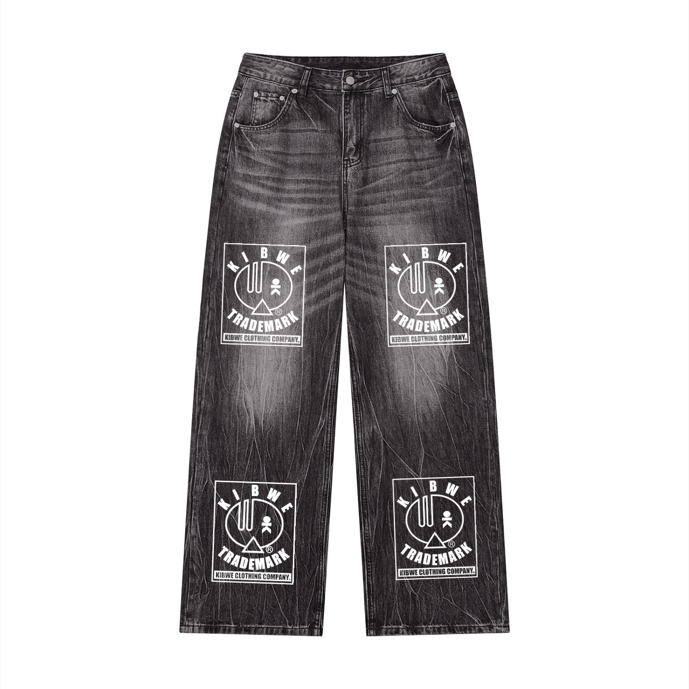 Men’s Vintage Wash Wide Leg Jeans