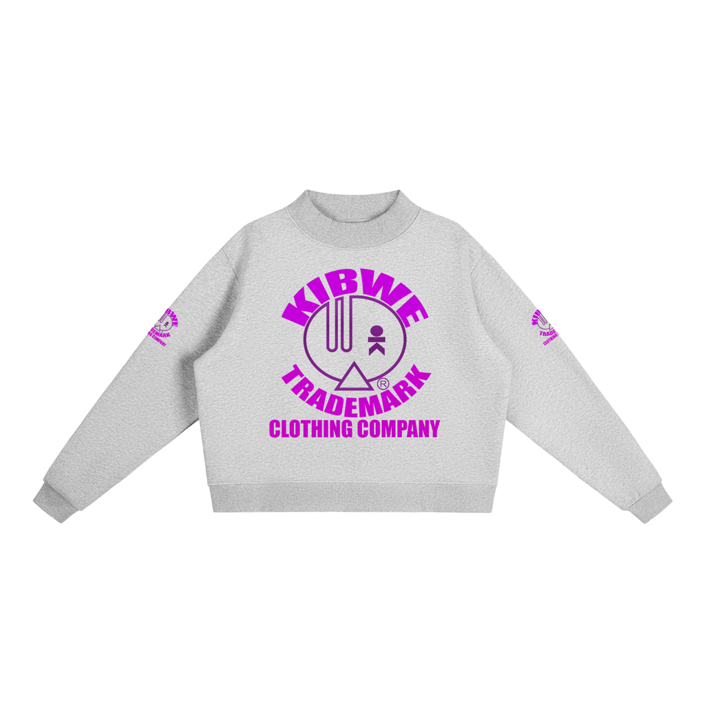 Essential Fleece Mock-Neck Crew Sweatshirt