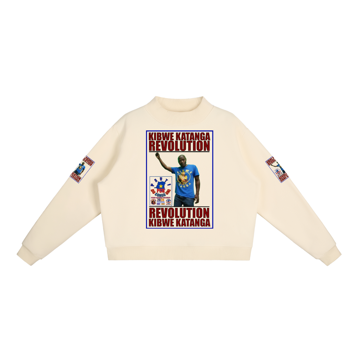 Essential Fleece Mock-Neck Crew Sweatshirt
